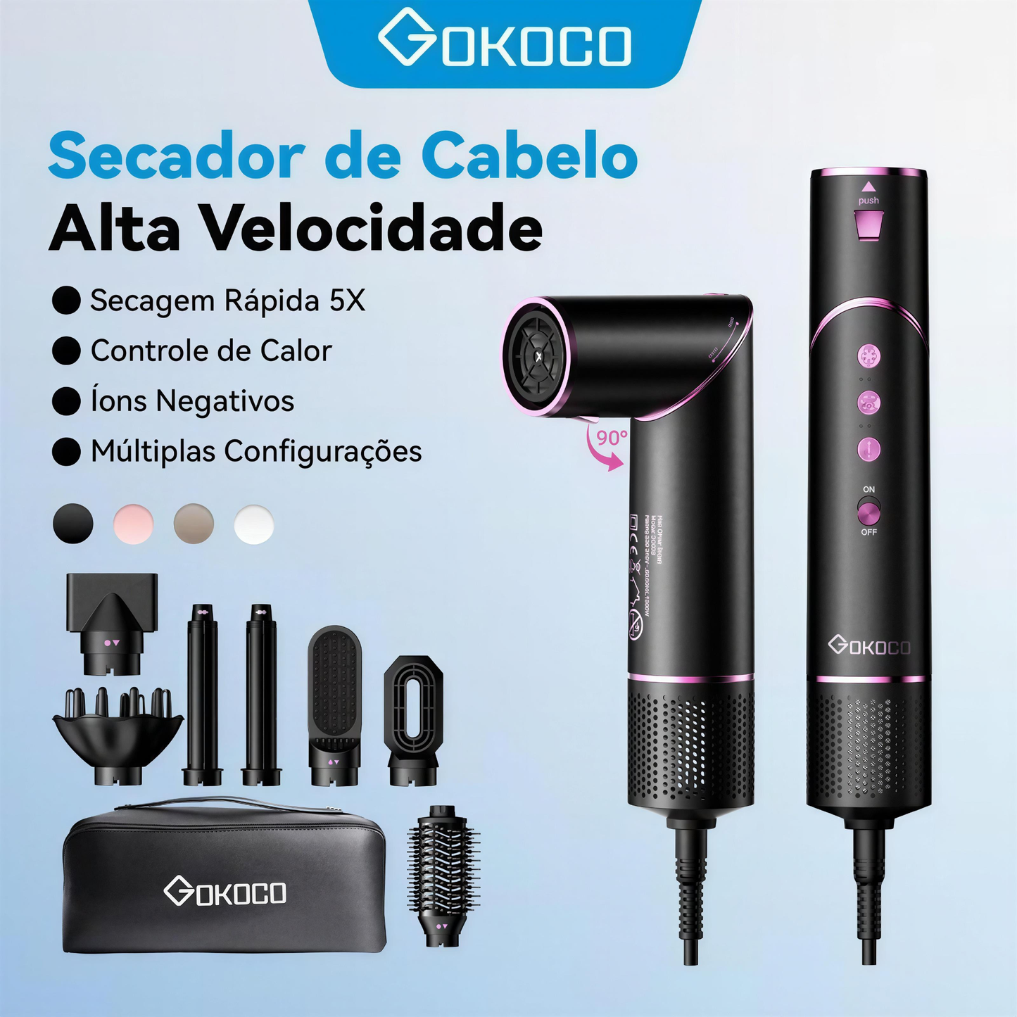 Escova Secadora 7 em 1 – 1200W – Bivolt